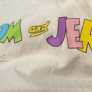 Tom & Jerry Cartoon Graphic white windbreaker pullover jacket